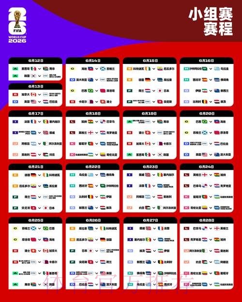2026世界杯完整赛程今日比赛时间表怎么查 2026世界杯完整赛程今日比赛时间表怎么查